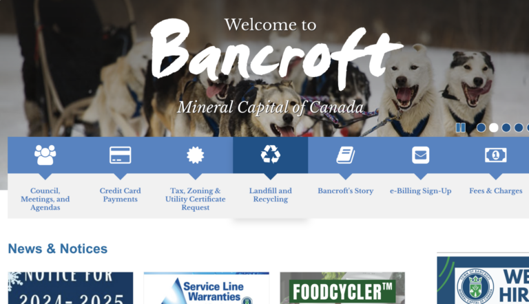Town of Bancroft is asking for your help updating website 